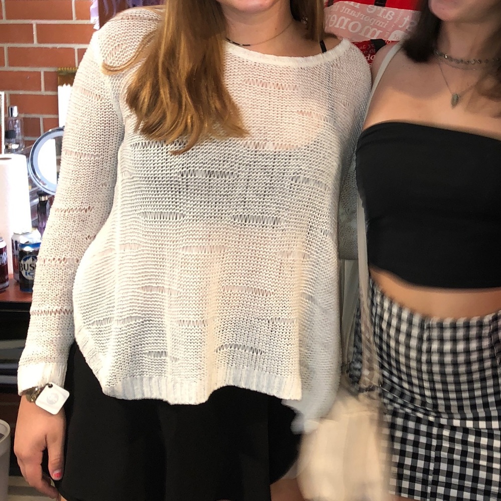 Semi sheer open back sweater